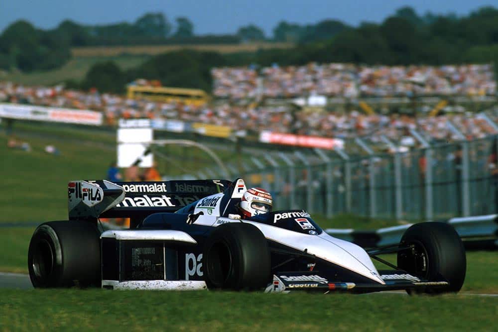 Nelson Piquet driving a Brabham BT52B to a win.