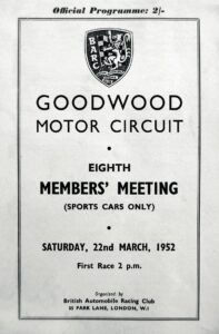 1952 Goodwood Members Meeting Programme