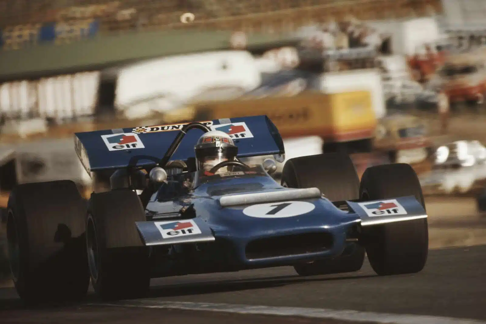 Jackie Stewart in his Tyrrell at the 1970 Spanish Grand Prix
