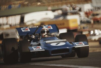 Jackie Stewart in his Tyrrell at the 1970 Spanish Grand Prix