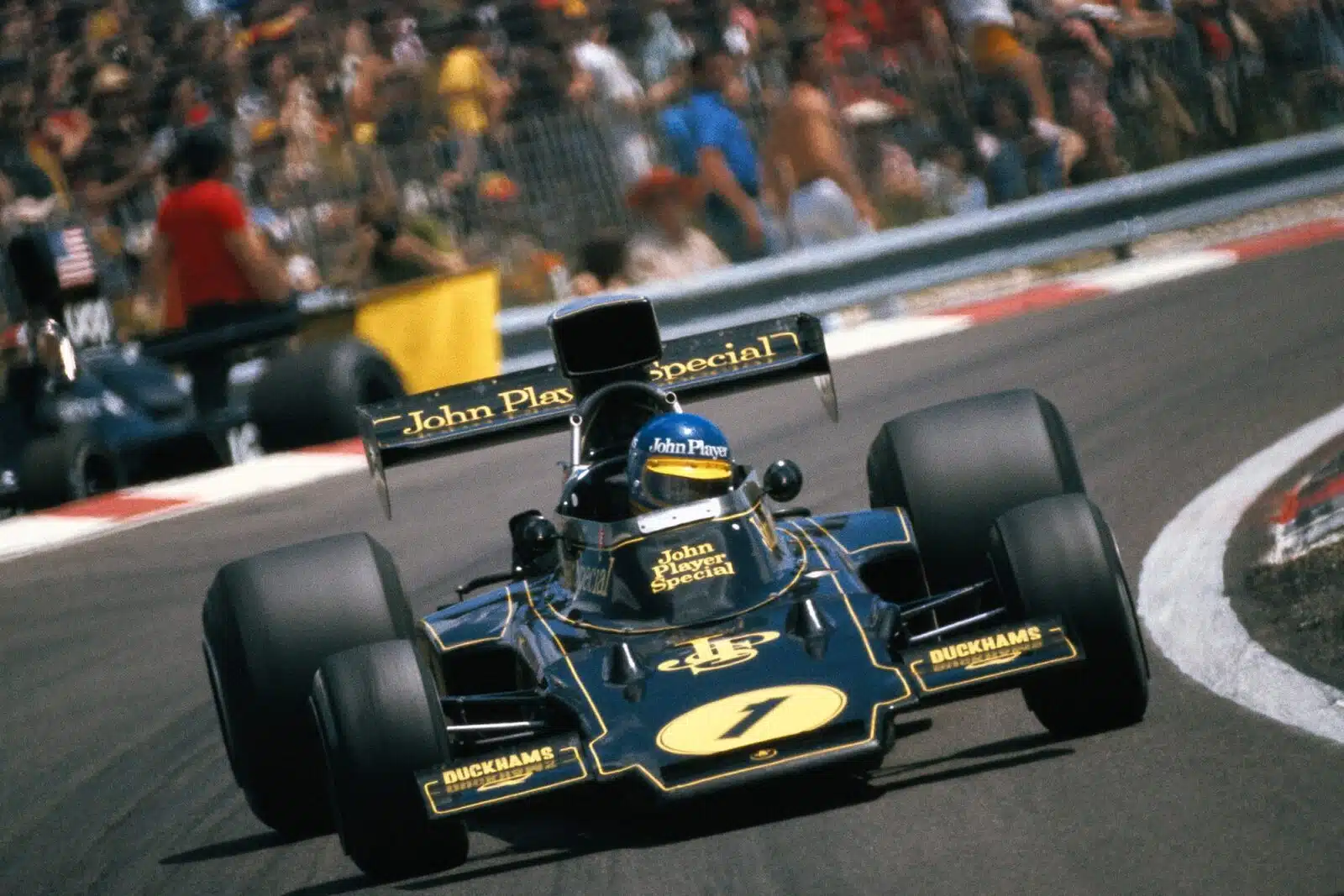 Ronnie Peterson in his Lotus at the 1974 French Grand Prix, Paul Ricard.