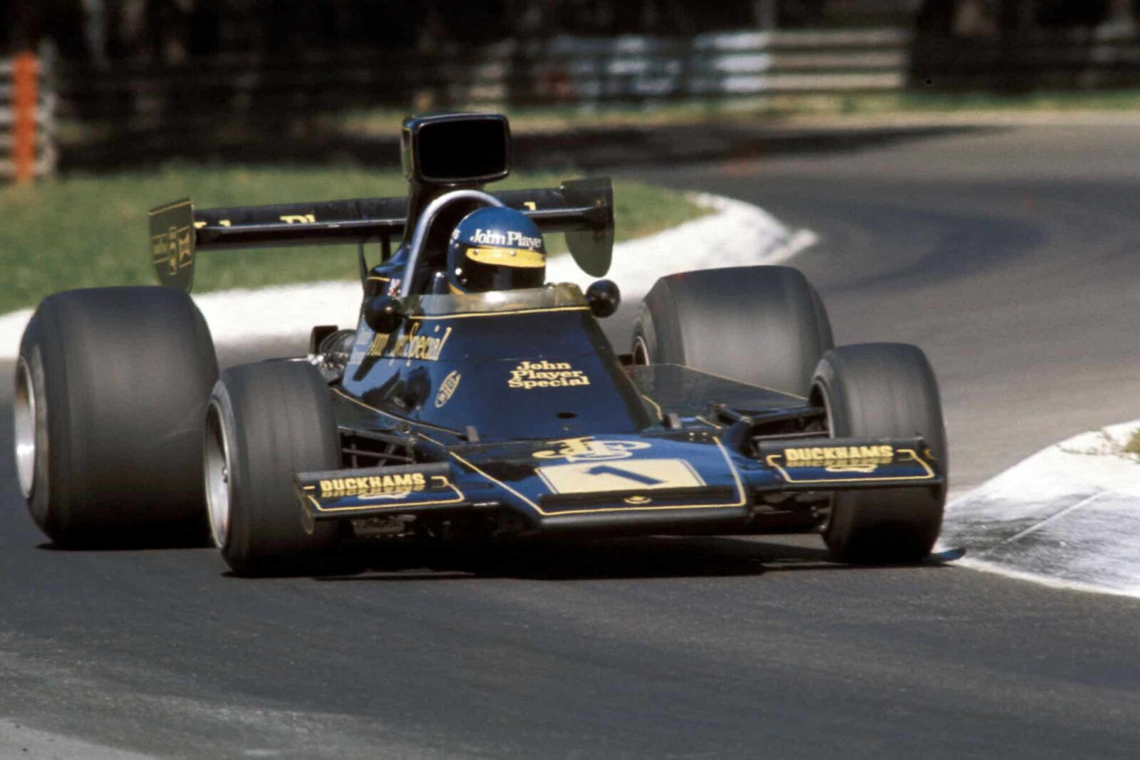 Ronnie Peterson driving for Lotus at the 1974 Italian Grand Prix.
