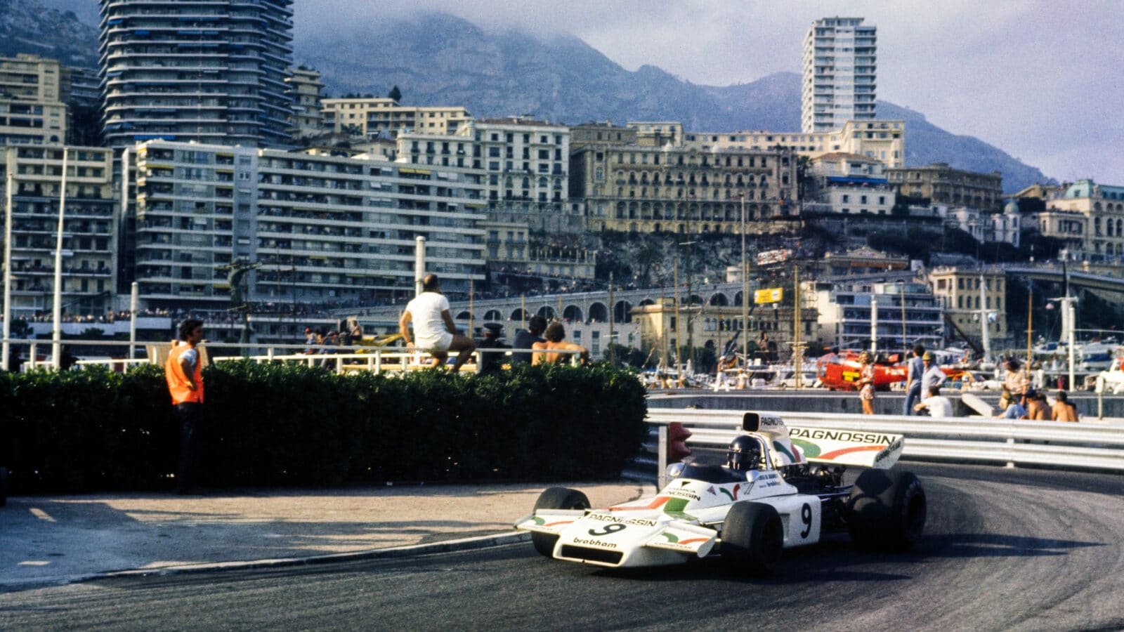 Andrea De Adamich in Brabham F1 car during 1973 Monaco GP