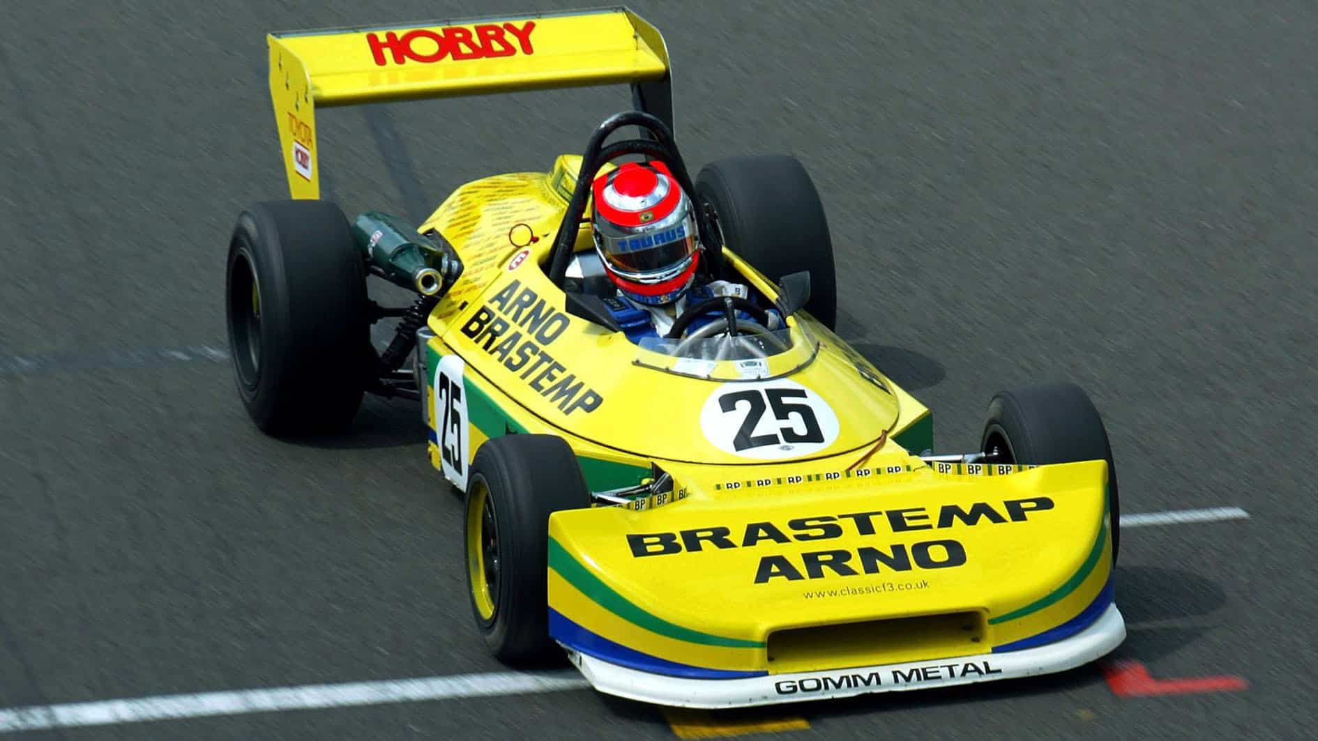 Nelson Piquet Jr. (BRA) Piquet Sports drives the Ralt RT1 that took his father to the 1978 British Formula Three Championship. British Formula Three Championship, Rd 5, Race 10, Silverstone, England, 26 May 2003.