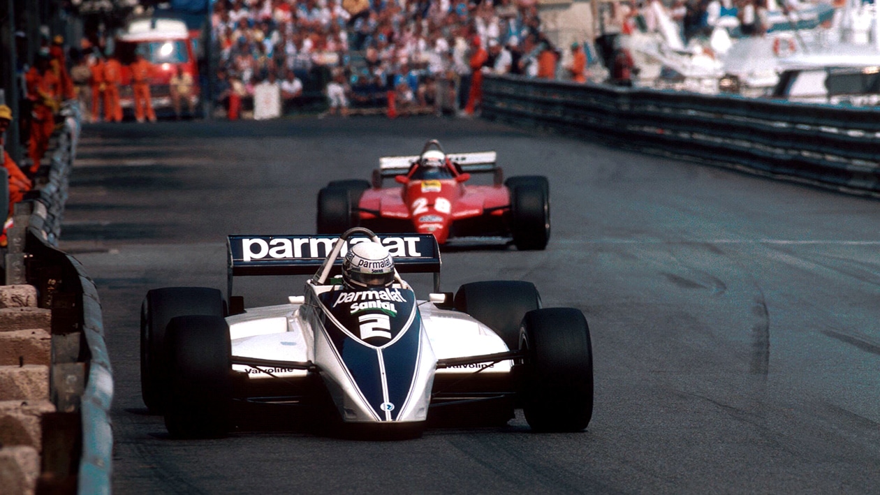 Riccardo Patrese leads Didier Pironi in 1982 F1 Monaco Grand Prix