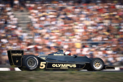 Mario Andretti (Lotus) competing at the 1978 German Grand Prix, Hockenheim.