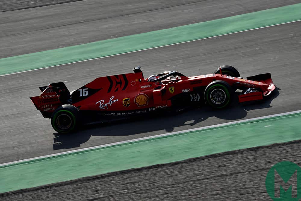 charles leclerc day 2 f1 testing 2019