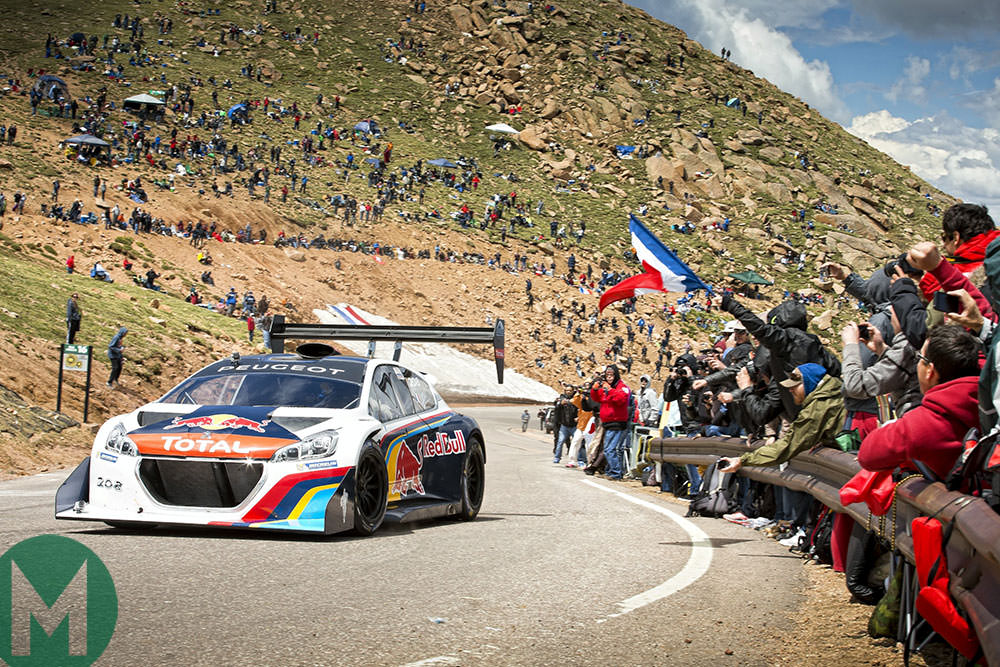 Sebastien Loeb in the Peugoet 208 T16 Pikes Peak car