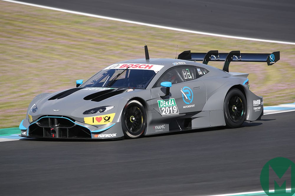 Paul di Resta rolls-out the new 2019 DTM Aston Martin Vantage at Jerez