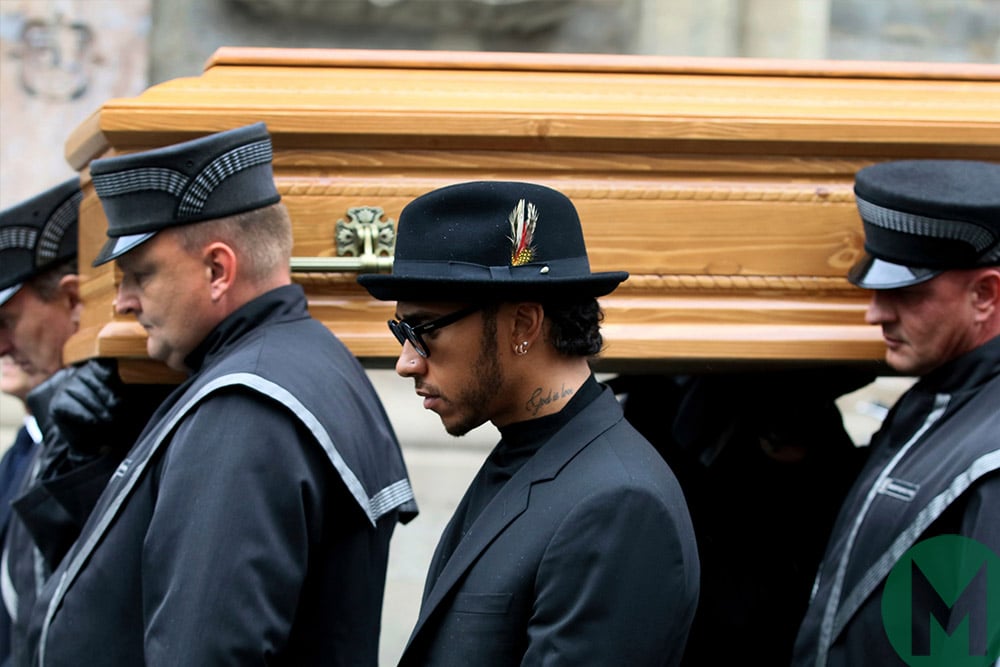 Lewis Hamilton at Mass ahead of Niki Lauda funeral