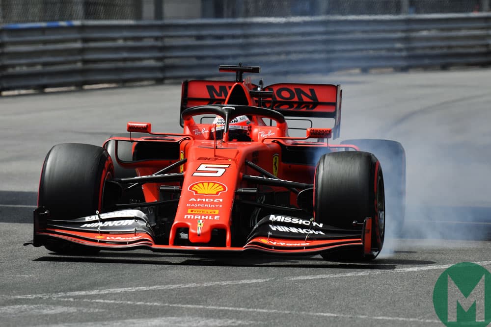 Sebastian Vettel qualifying for the 2019 Monaco Grand Prix