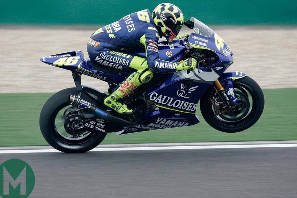 Valentino Rossi on a Yamaha