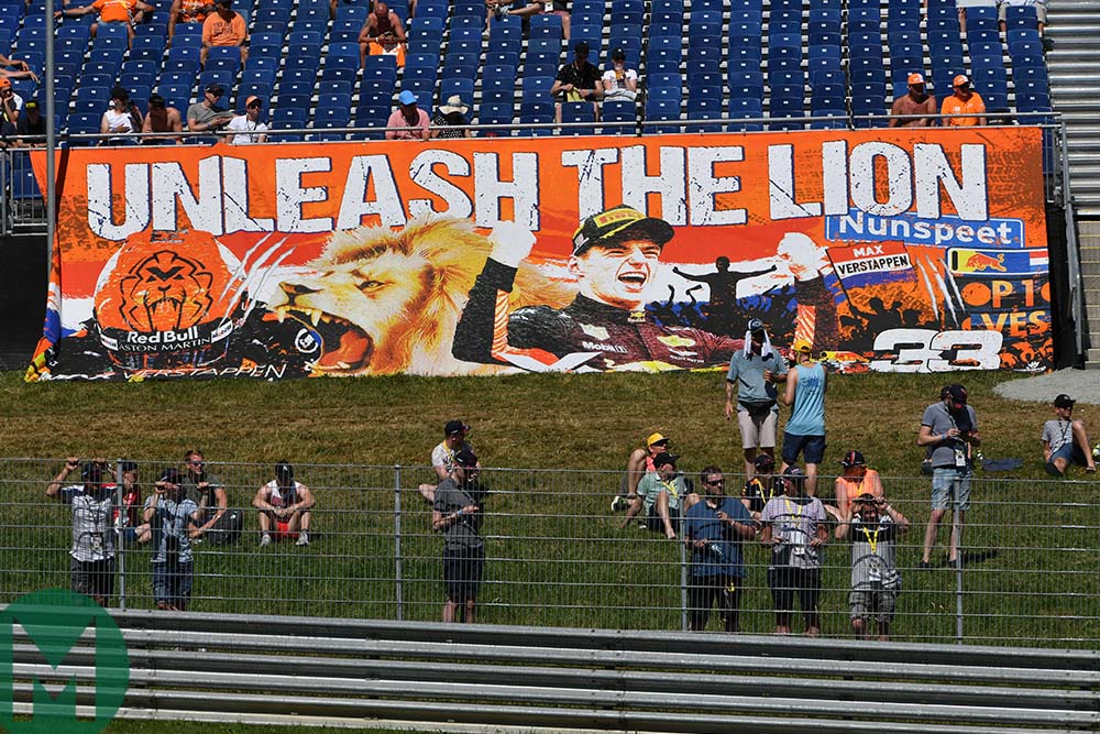 Max Verstappen support at the 2019 Austrian Grand Prix