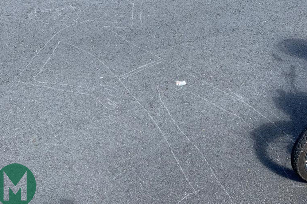 One of Donnelly's friends drew a crime scene-like body outline, but the mood soon turned sour