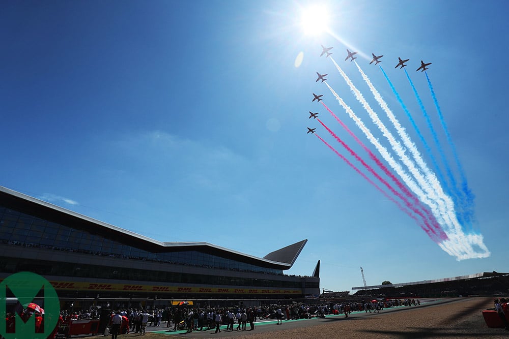 Red Arrows over Silverstone