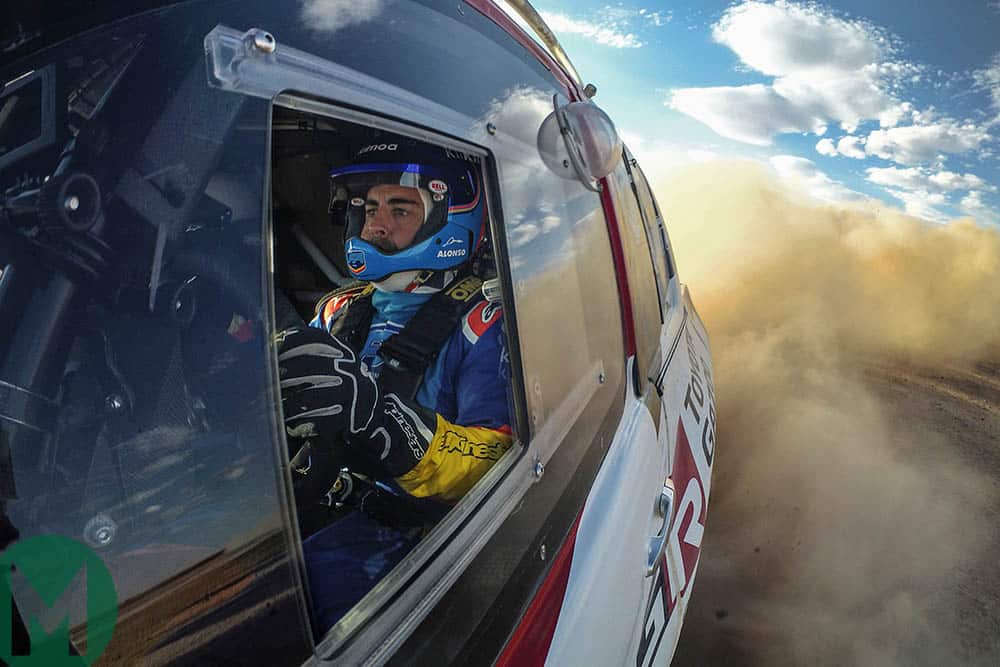 Fernando Alonso testing ahead of the 2020 Dakar Rally
