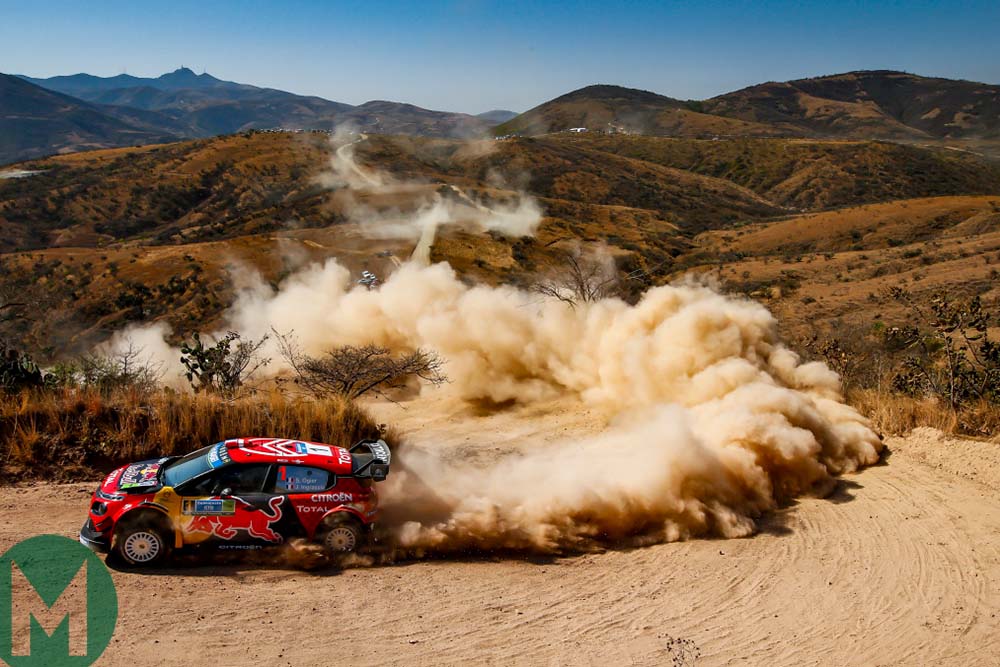Sébastien Ogier in his Citroën during the 2019 Rally Guanajuato México