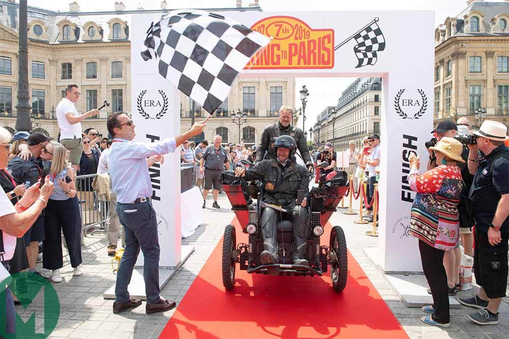 2019 Peking to Paris rally finish - Competitors make the end of the 8500-mile Peking to Paris test