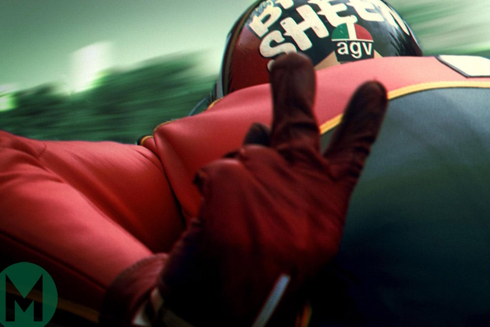 Sheene's notorious hand signal