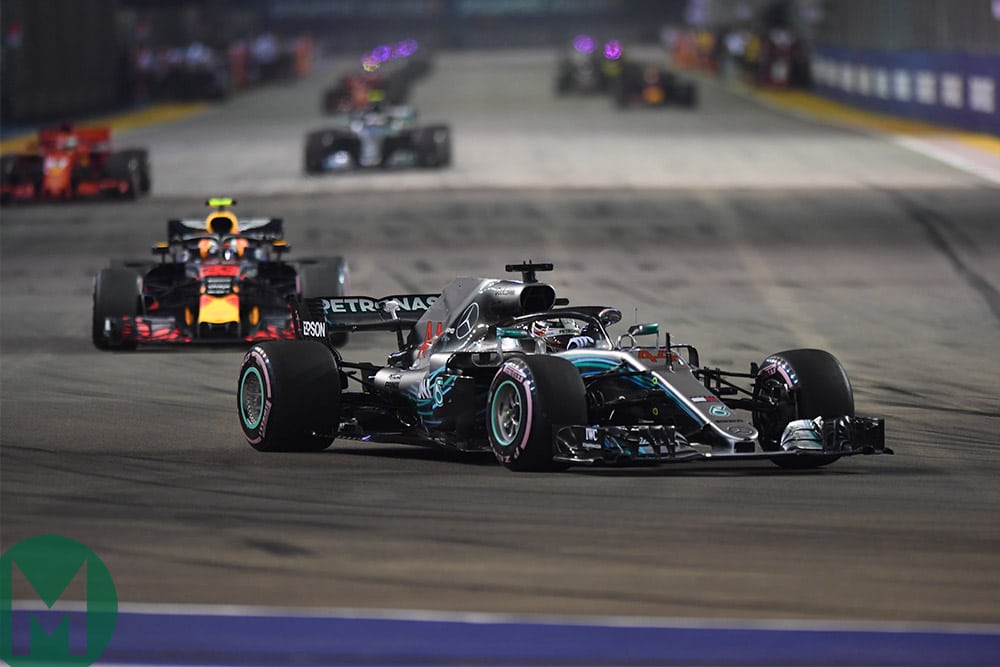 Lewis Hamilton leads the 2018 Singapore Grand Prix