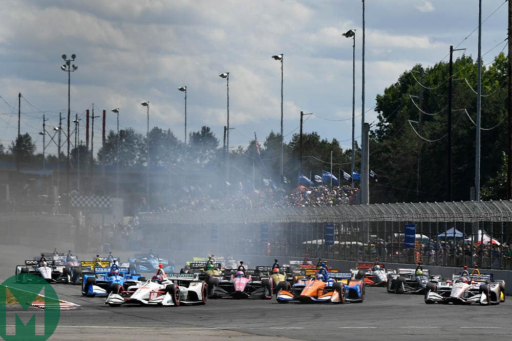 The start of the 2019 IndyCar Grand Prix of Portland