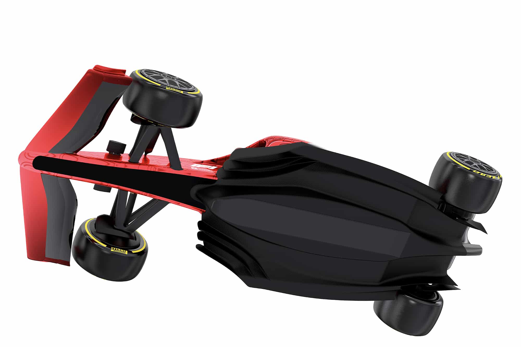 Underneath view of a 2021 F1 car