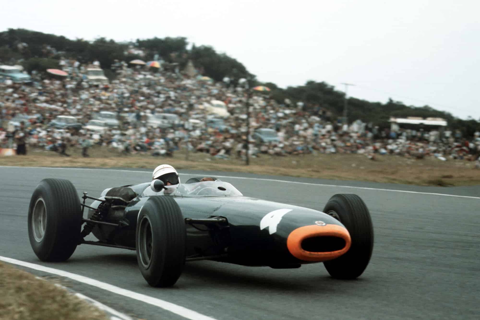 Jackie Stewart racing at East London on New Year's Day 1965