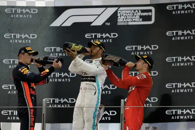 champagne podium