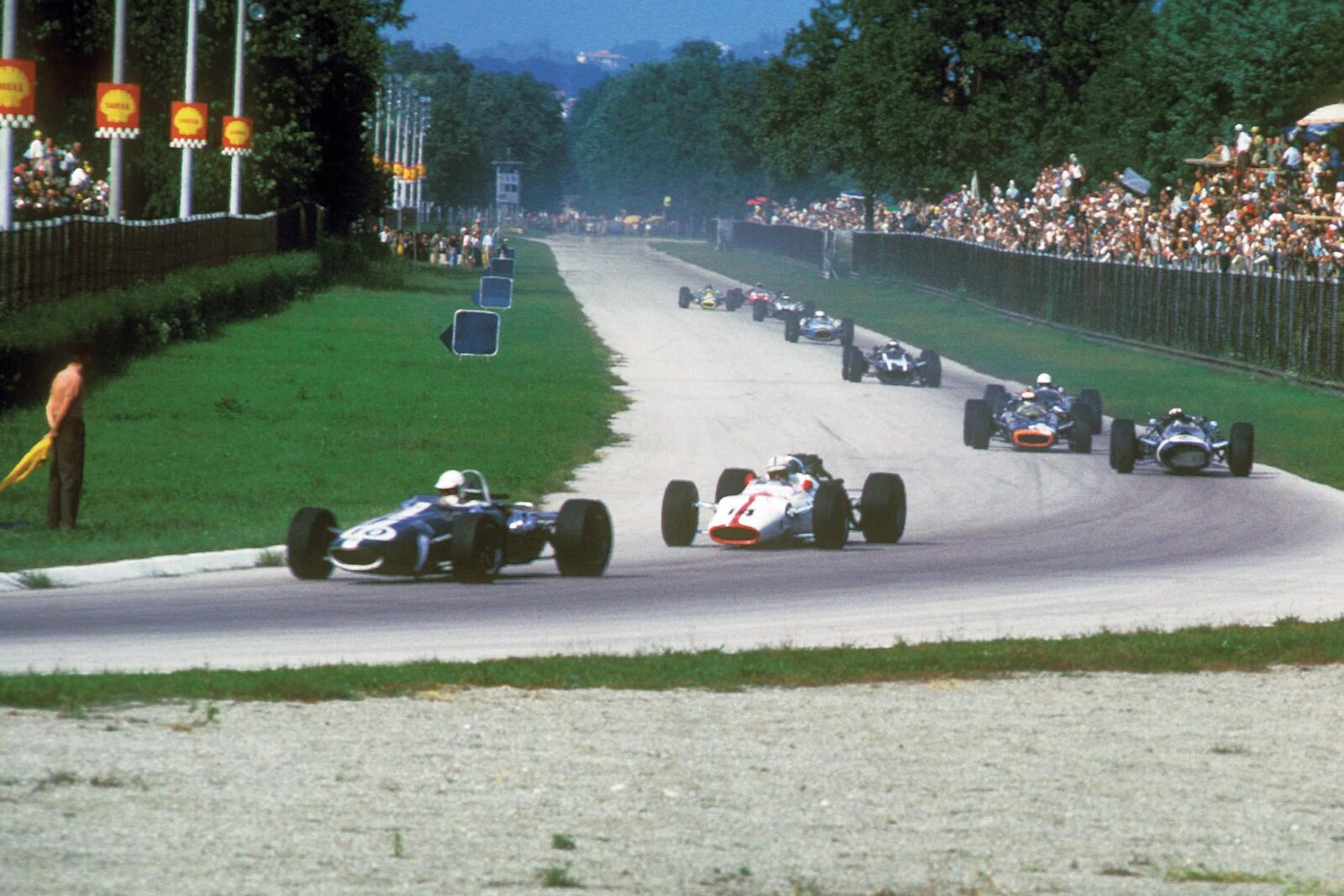 Jack Brabham leading the 1965 Italian GP