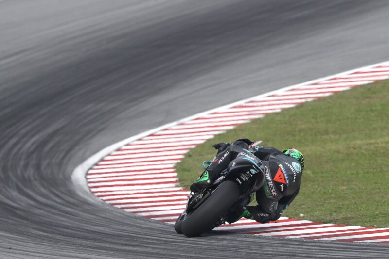 Franco Morbidelli cornering at Sepang during 2020 MotoGP preseason testing