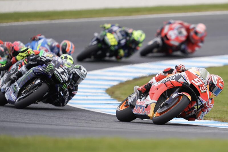 Marc Marquez and Maverick Vinales at Phillip Island in 2019