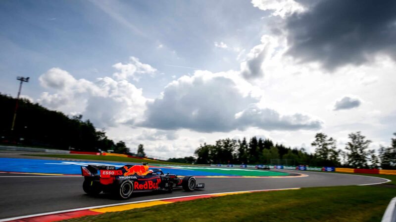 Max Verstappen at Spa Francorchamps during the 2020 F1 Belgian Grand Prix