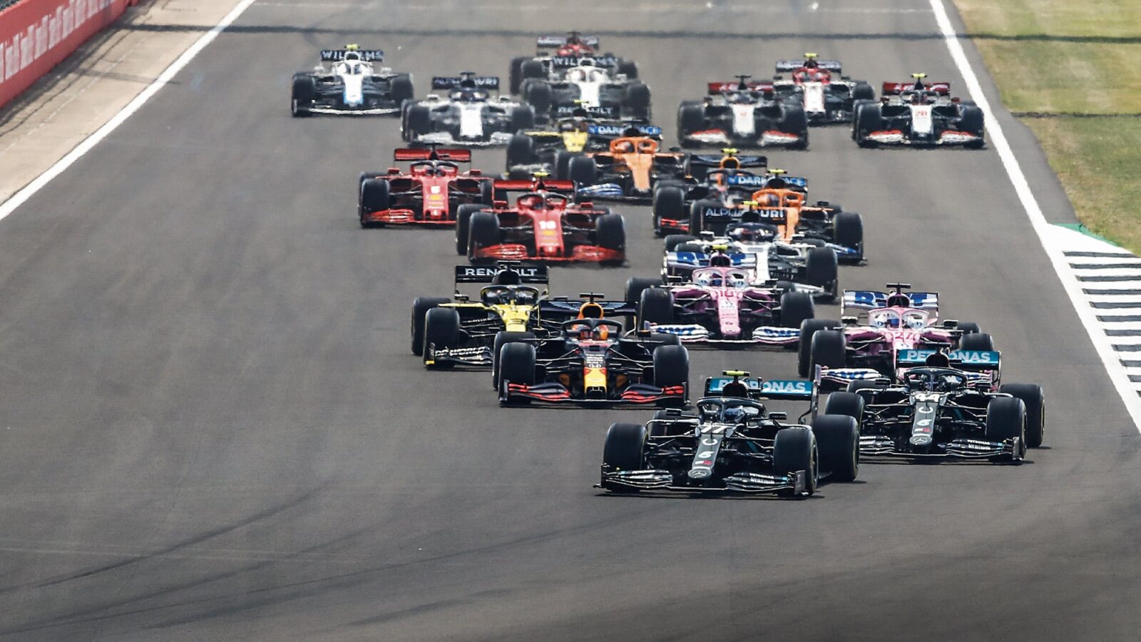 Start of the Formula 1 70th Anniversary Grand Prix at Silverstone