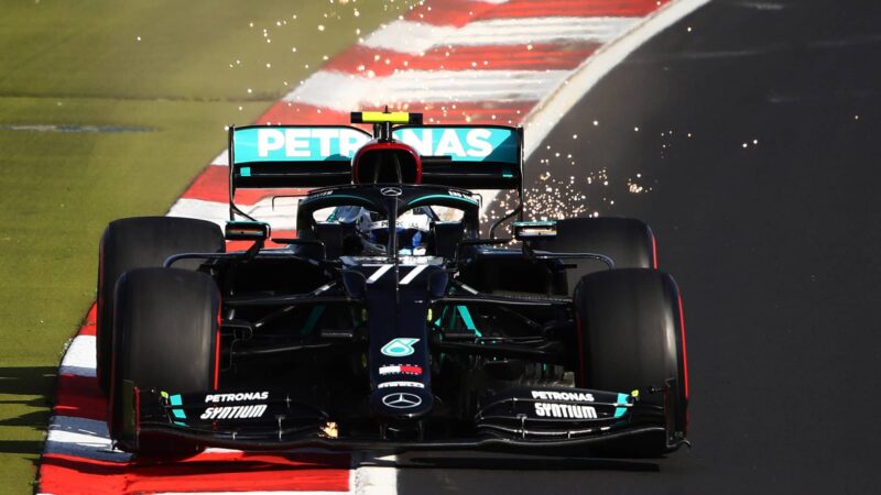 Valtteri Bottas on his way to qualifying on pole at the Nurburgring for the 2020 F1 Eifel Grand Prix