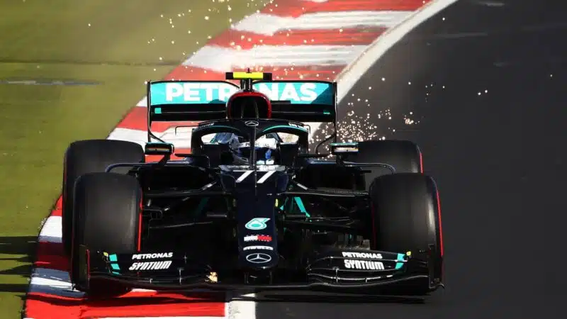 Valtteri Bottas on his way to qualifying on pole at the Nurburgring for the 2020 F1 Eifel Grand Prix