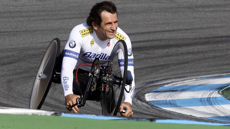 Alex Zanardi on a handcycle at Hockenheim in 2012