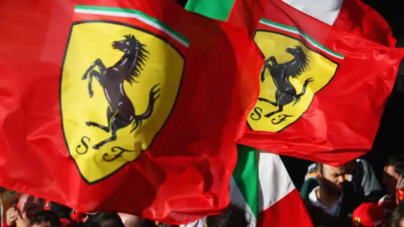 Ferrari and Italian flags