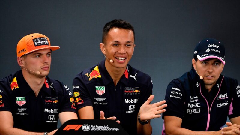 Max Verstappen Alex Albon and Sergio Perez