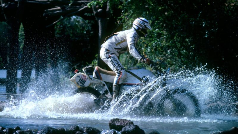 AUTO - RAID 1981 - PARIS ALGIERS DAKAR - PHOTO: DPPI MOTO - HUBERT AURIOL (FRA) / BMW GS 800 - ACTION - WINNER
