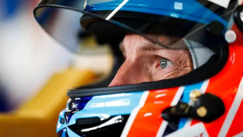 Jenson Button stares out from his helmet