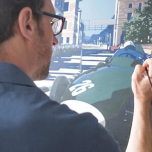 Tim Layzell signing his artwork