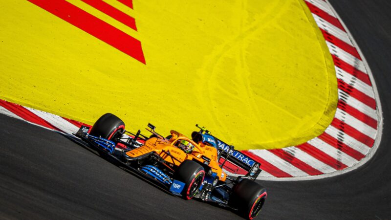 McLaren of Lando Norris in the 2020 Portuguese Grand Prix