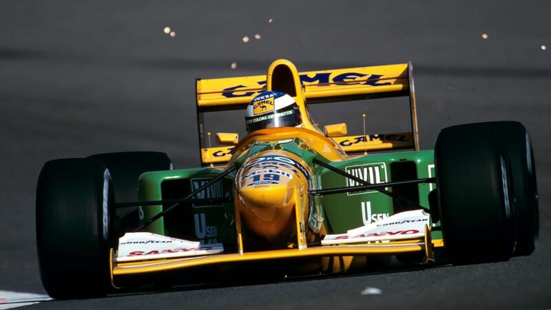Michael Schumacher, Benetton-Ford B192, Grand Prix of Belgium, Spa Francorchamps, 30 August 1992. First Formula One victory for Michael Schumacher. (Photo by Paul-Henri Cahier/Getty Images)