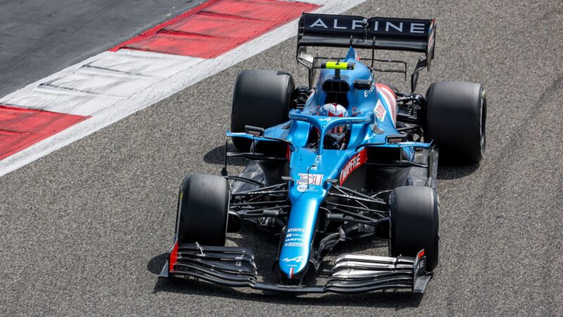BAHRAIN, BAHRAIN - MARCH 13: Fernando Alonso of Spain driving the (14) Alpine A521 Renault during Day Two of F1 Testing at Bahrain International Circuit on March 13, 2021 in Bahrain, Bahrain. (Photo by Clive Mason/Getty Images)