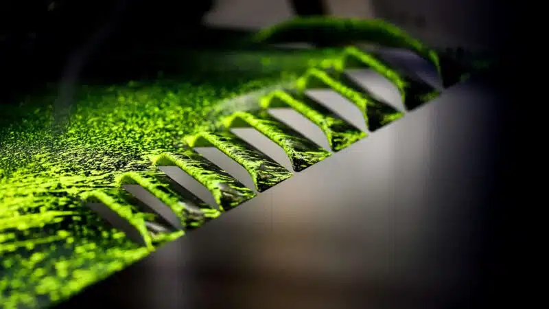 Flow viz paint on Red Bull F1 floor