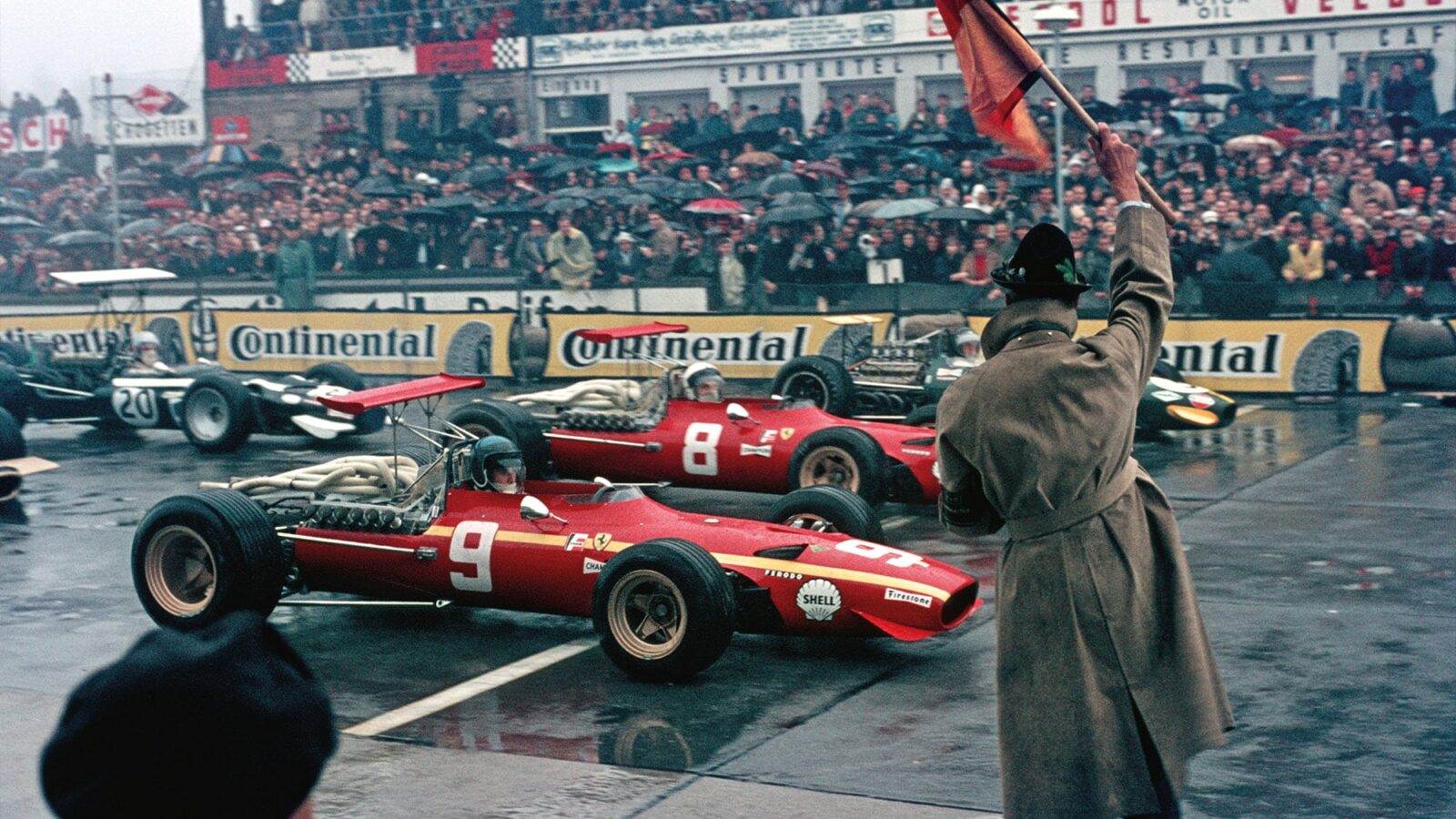 Start of the 1968 German Grand Prix at the Nurburgring