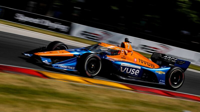 Kevin Magnussen at Road America in Arrow McLaren Indycar