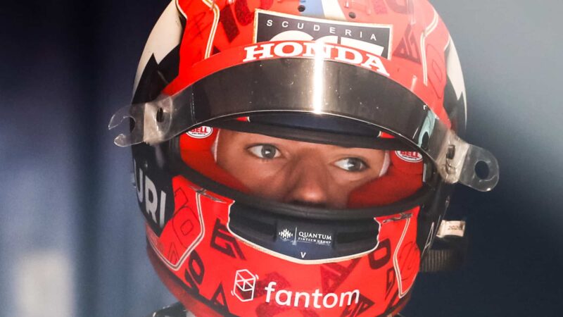 Pierre Gasly looks through the visor of his helmet