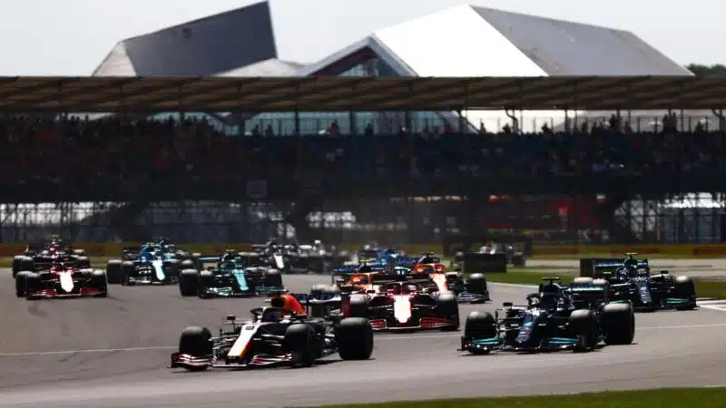 Max Verstappen, Lewis Hamilton, 2021 British GP