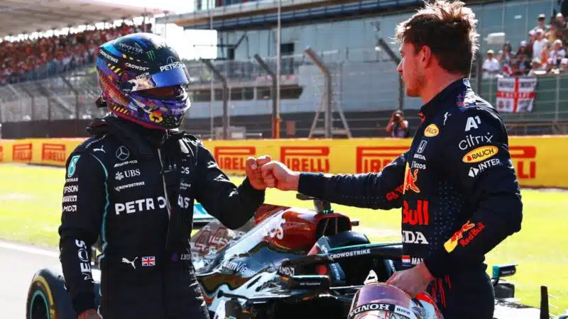 Lewis Hamilton, Max Verstappen, 2021 British GP